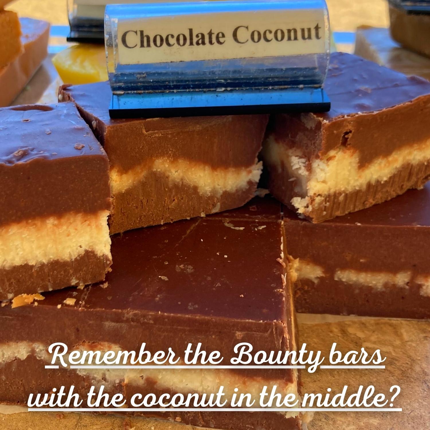 Chocolate Coconut Fudge Remember the Bounty bars with the coconut in the middle