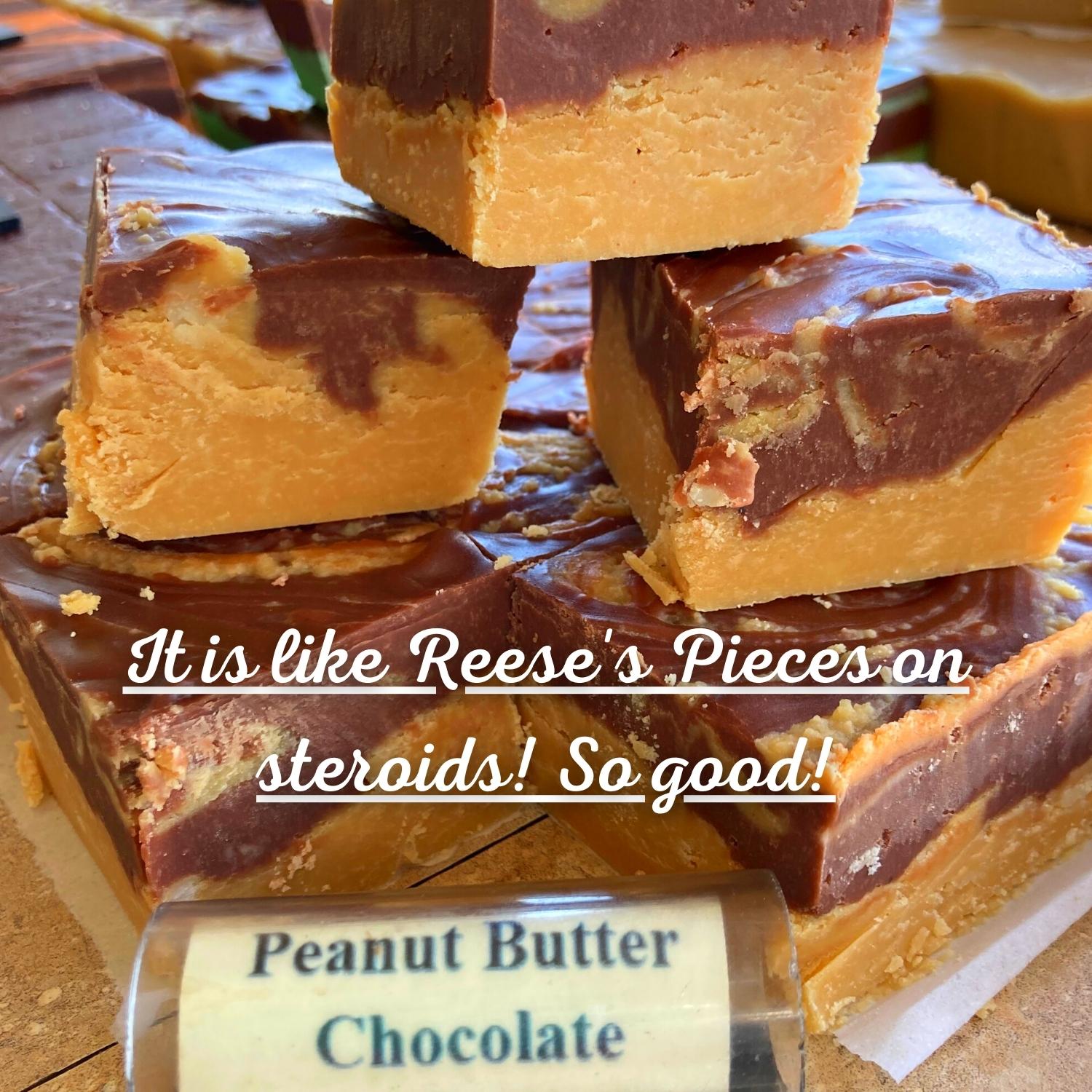 Peanut Butter Chocolate Fudge One of my staff said this is like Reese's Pieces on steroids! So good!