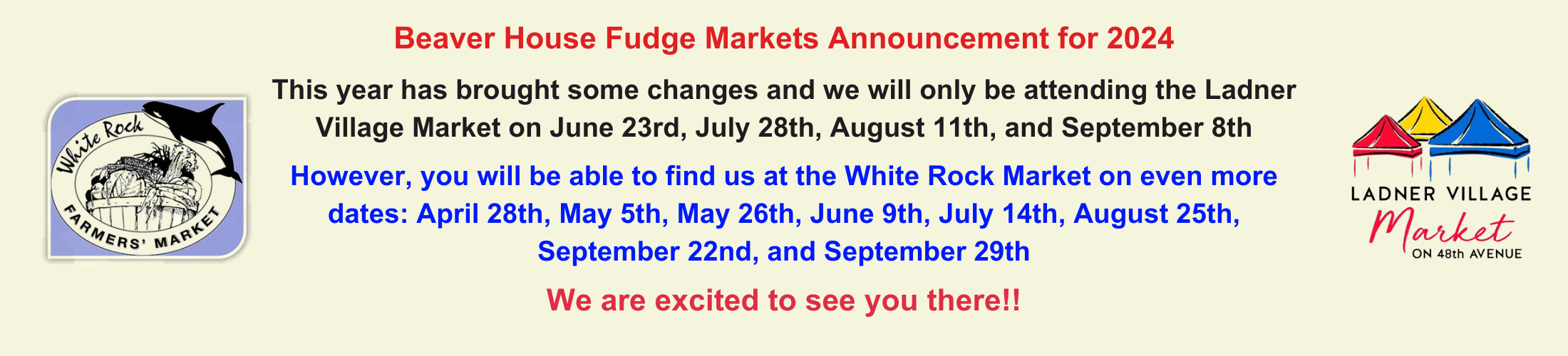 White Rock and Ladner Village Market Announcement for 2024